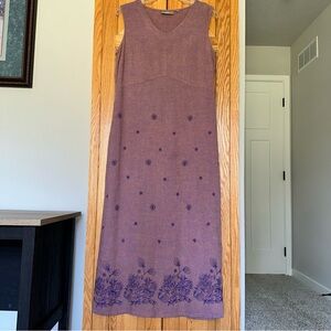 I.V.Y petite P6 Elegant Purple Sleeveless Dress with embroidery empire waist